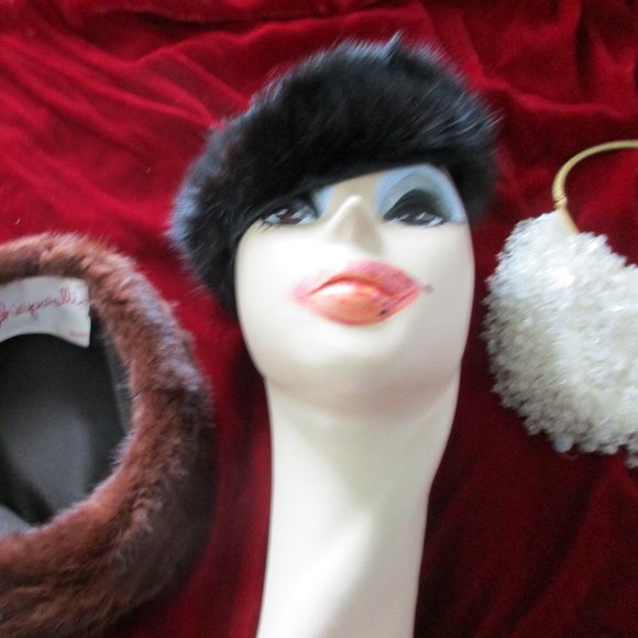 VINTAGE 40'S MINK? HEADBAND HAT NEW YORK CREATION - Picture 13 of 15